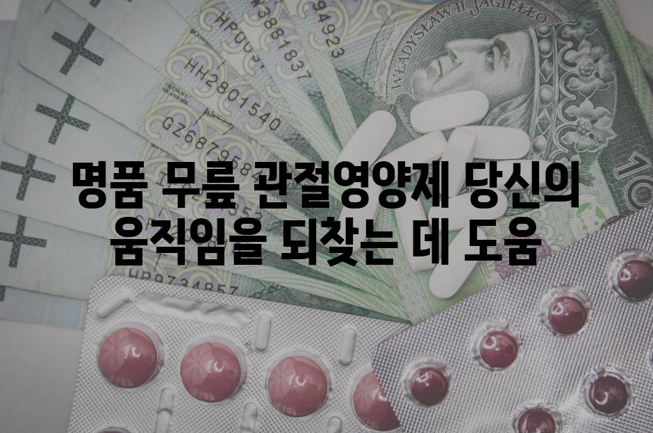 명품 무릎 관절영양제 당신의 움직임을 되찾는 데 도움