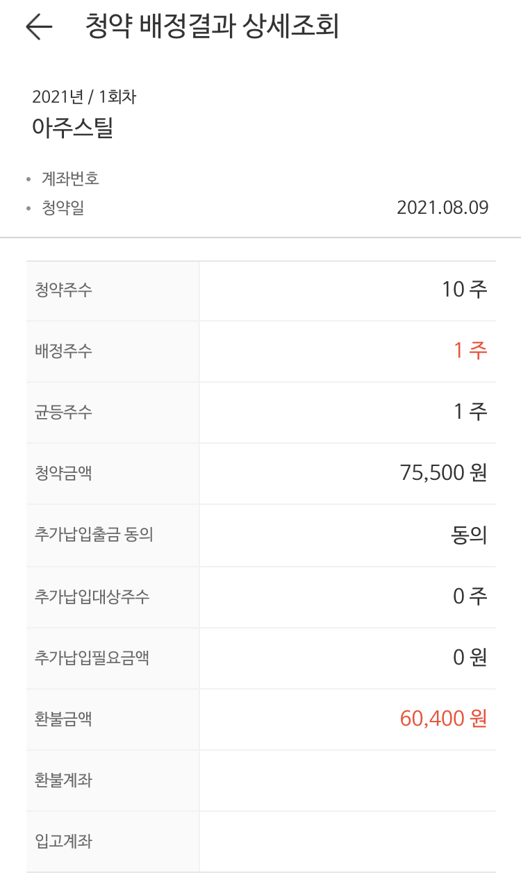  아주스틸 청약과 상장일