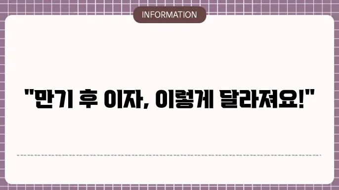 정기예금 만기 후 이자율 적용 기준