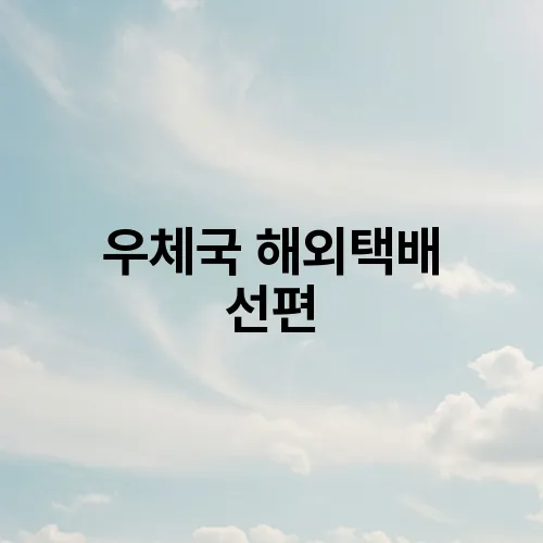 우체국 해외택배 선편