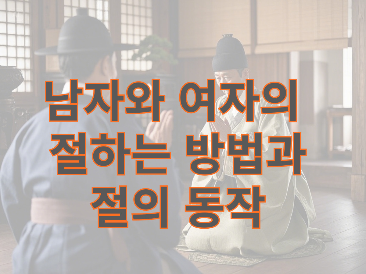 남자와 여자의 절하는 방법과 절의 동작