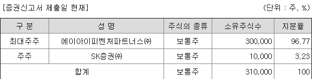 SK증권스팩12호 지분 구조