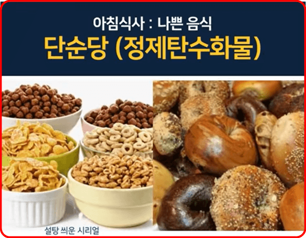 단순당을 아침에 먹어면 몸에 해롭다