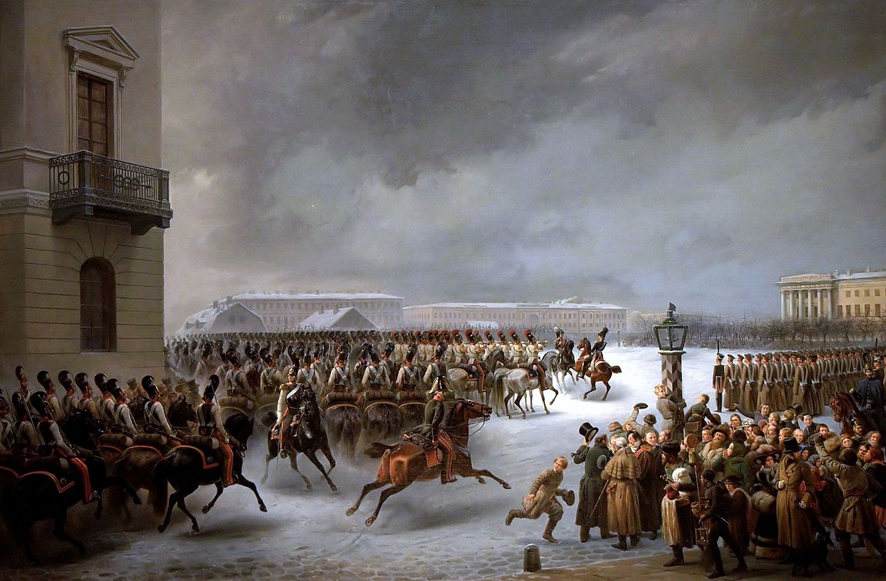 바실리 팀&#44; 1825년 12월 14일&#44; 왕립 기마 근위대 데카브리스트의 광장 공격