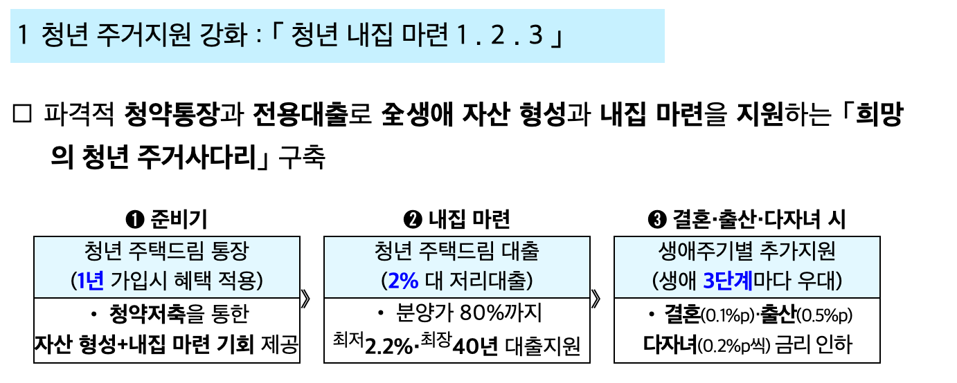 청년 내집 마련1&#44;2&#44;3-정부정책-계획표