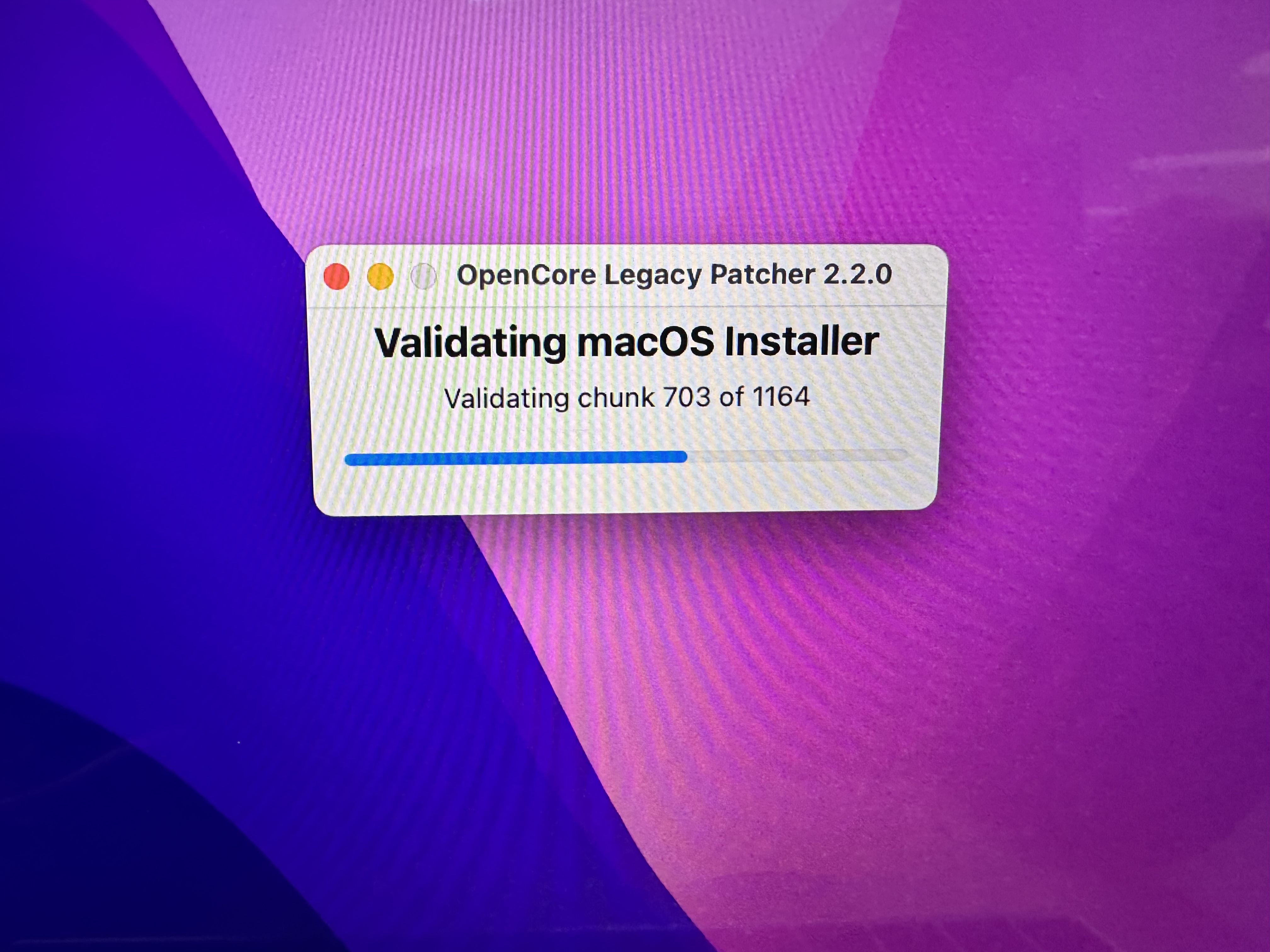 OpenCore Legacy Patcher Validating macOS Installer