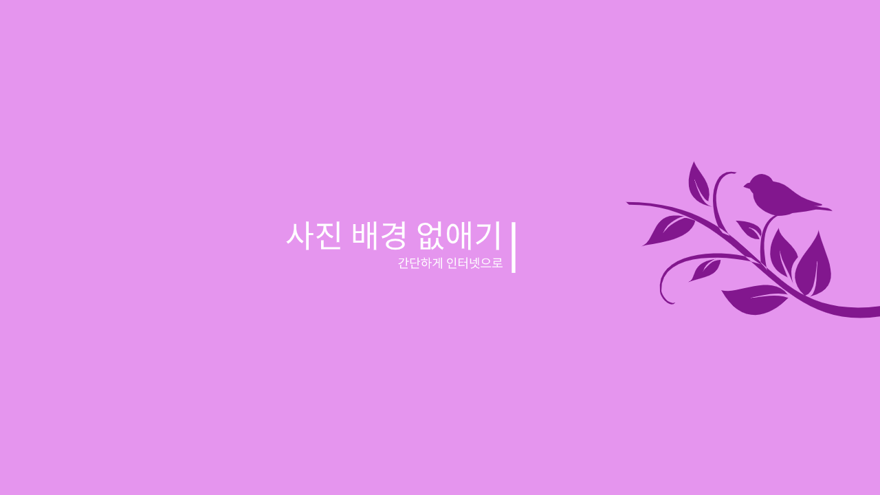  포토샵 없이 간편하게 인터넷으로 사진 배경 없애기