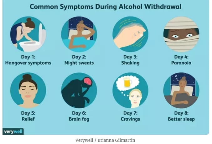 한달 만 술 끊으면?...글쎄...이론적 건강법일 뿐인가? Symptom Stages for Alcohol Withdrawal