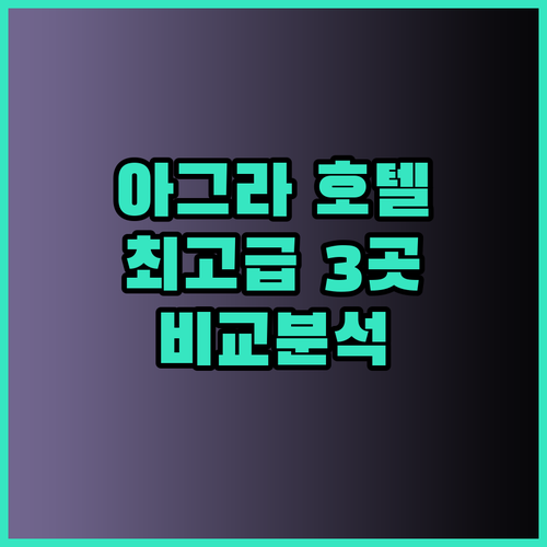 아그라 최고급 호텔 3곳 비교 분석!