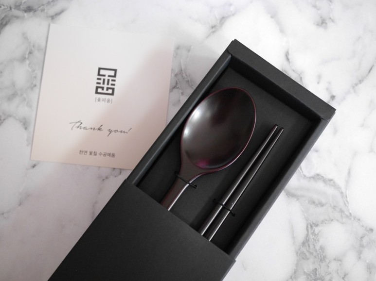 옻피움 주합칠 수공예품 옻칠 나무수저세트 고급스러운 8