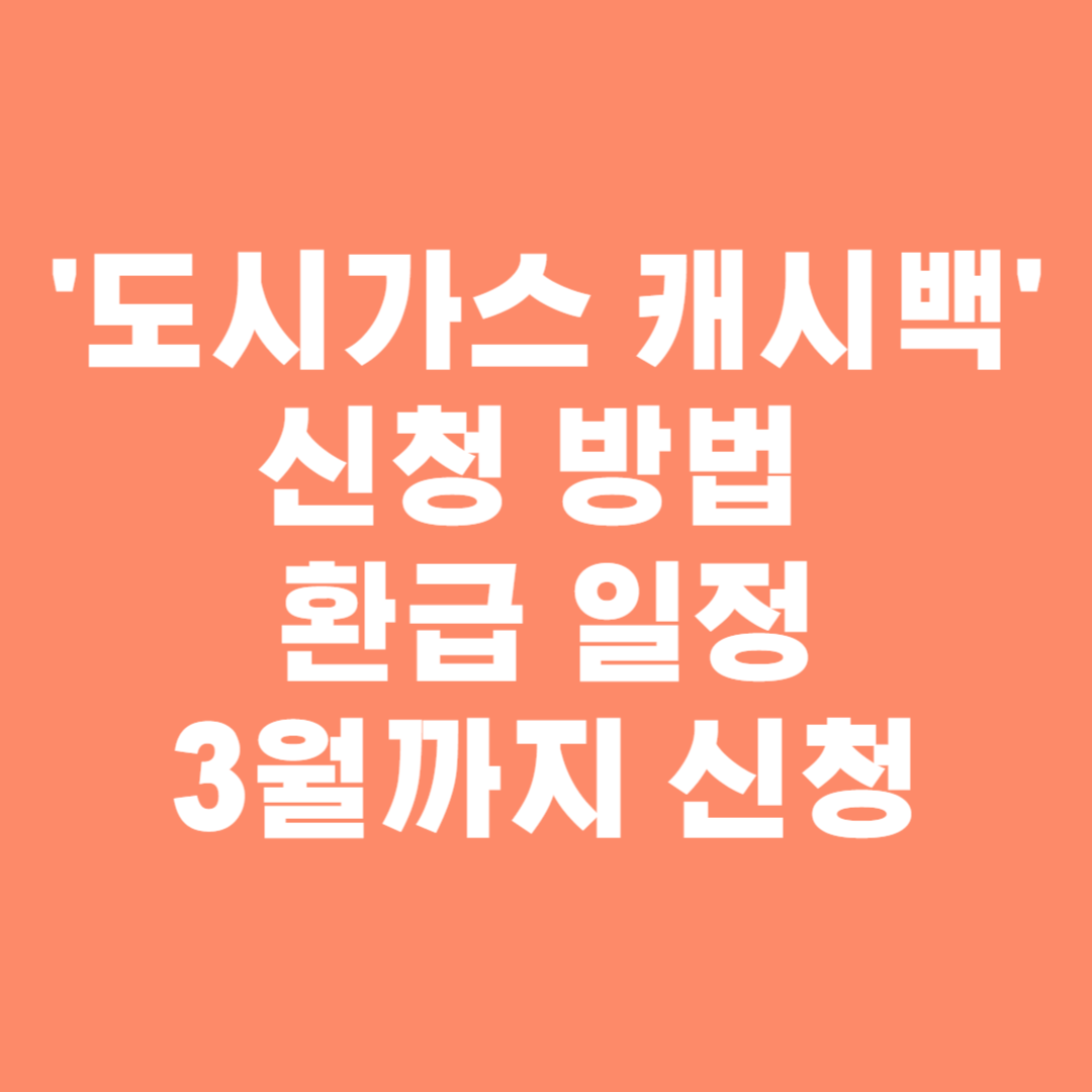도시가스 캐시백 신청 방법 및 환급 일정 3월까지 신청하세요