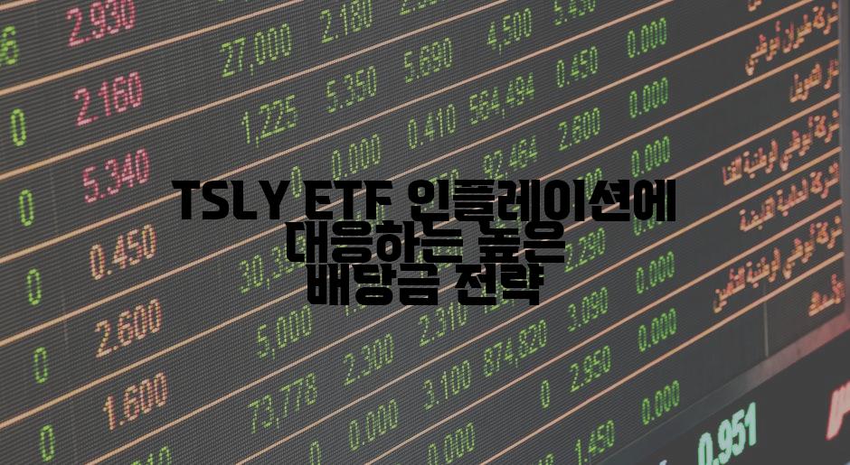 TSLY ETF 인플레이션에 대응하는 높은 배당금 전략