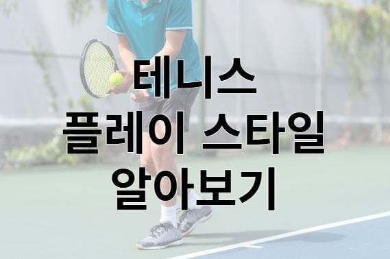 테니스 플레이 스타일 알아보기 표지
