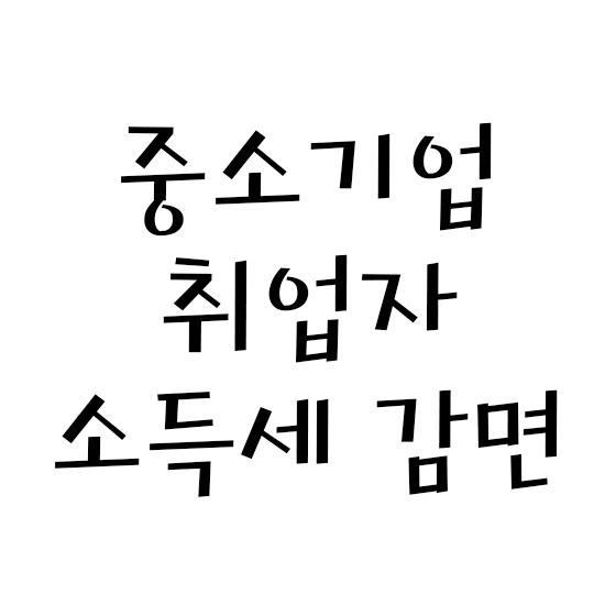  청년 등 중소기업 취업자 소득세 감면