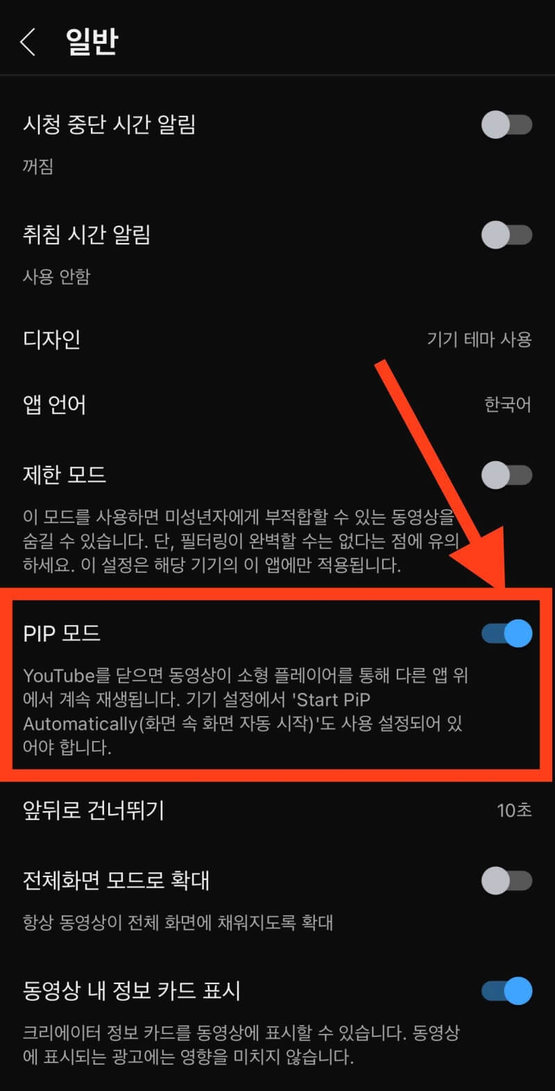 아이폰 유튜브 pip 모드