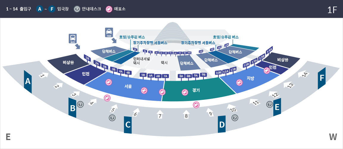 인천공항1터미널 6008번 공항버스 타는 곳