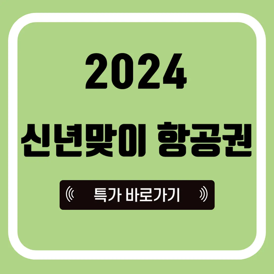 2024 신년맞이 항공권사별 항공권 특가 포스터