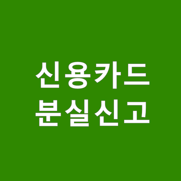  신용카드 분실신고 모음
