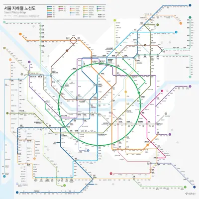 2호선이 원형으로 바뀌고 한눈에 보기쉬워진 서울 지하철 노선도