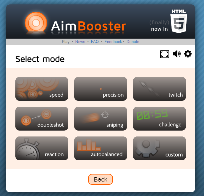 AimBooster 모드 선택
