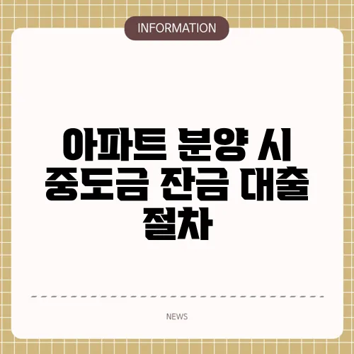 아파트 분양 시 중도금 잔금 대출 절차