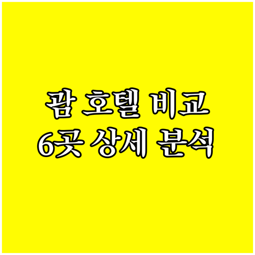 6개 괌 호텔 상세 정보 비교 분석 