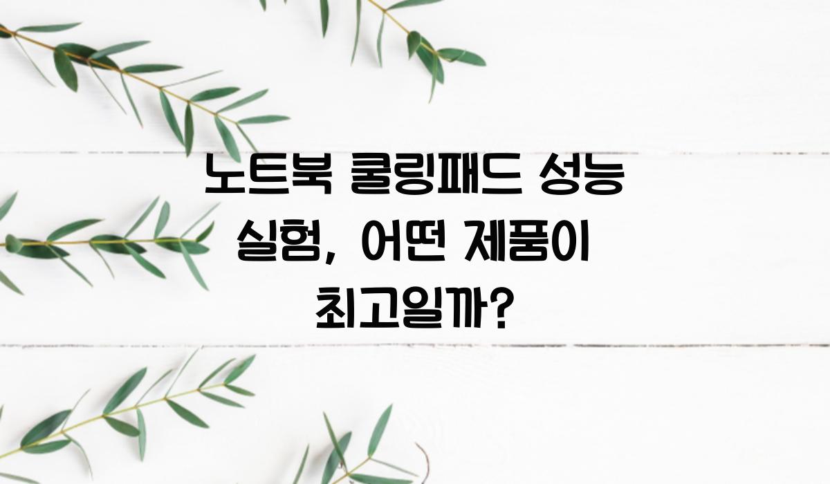 노트북 쿨링패드 성능 실험