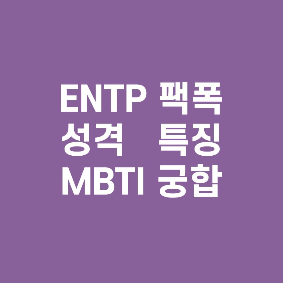  ENTP 팩폭주의, 성격, 특징(MBTI 궁합)