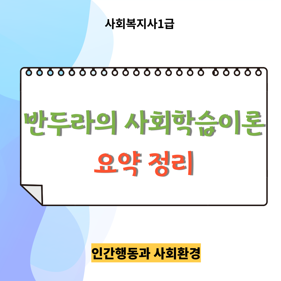 <인간행동과 사회환경> 복습 ㅣ 반두라의 사회학습이론 요약정리