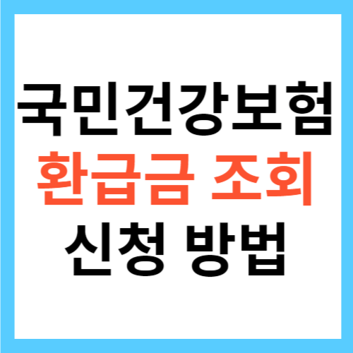 국민건강보험 환급금 조회 및 신청 방법｜1인 평균 132만원 