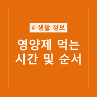 종합비타민 먹는시간 비교정리 5