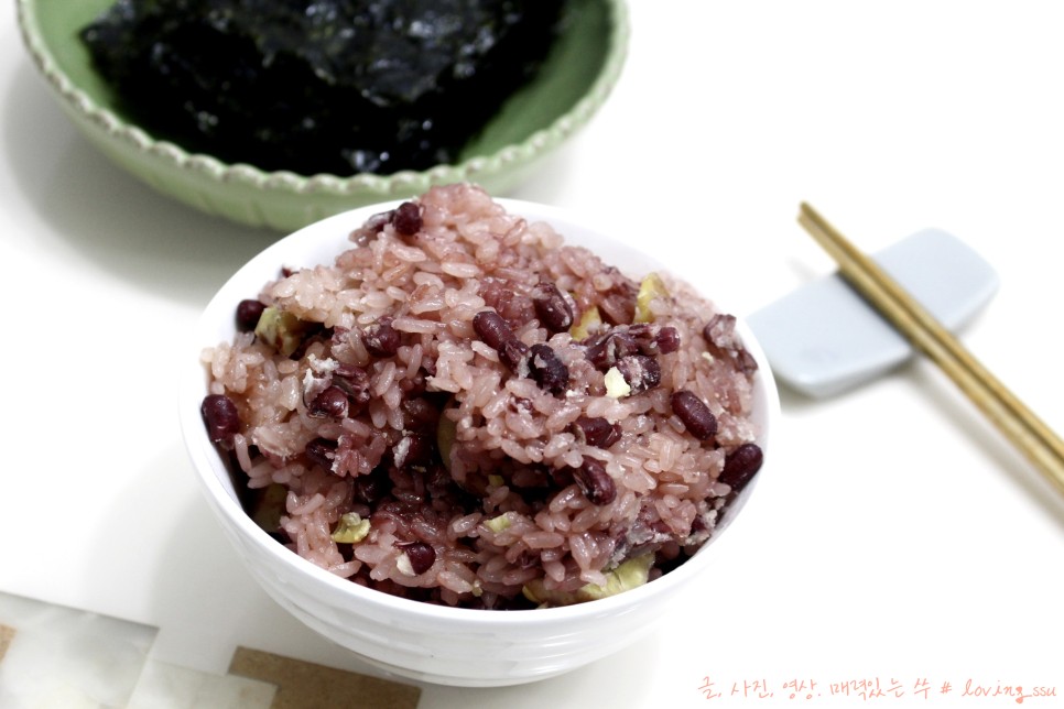 간단하게 팥 삶는 법까지~ 붉은색 밥 만들기 정말 27