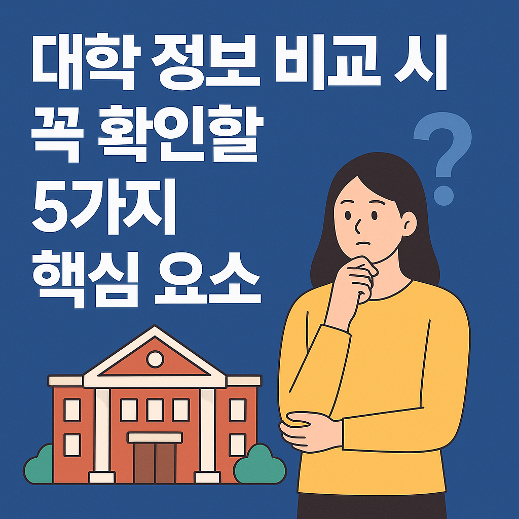 대학 정보 비교 시 꼭 확인할 5가지 핵심 요소