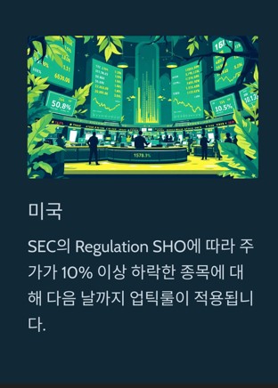 주요 국가별 업틱룰 비교: 미국