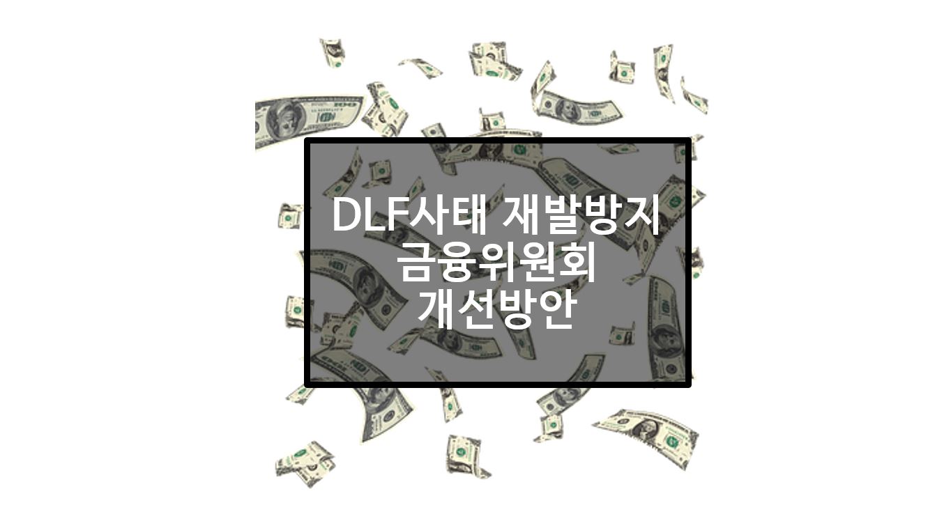  DLF사태 재발방지를 위한 금융위원회의 개선방안