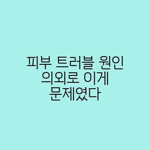 피부 트러블 원인 의외로 이게 문제였다