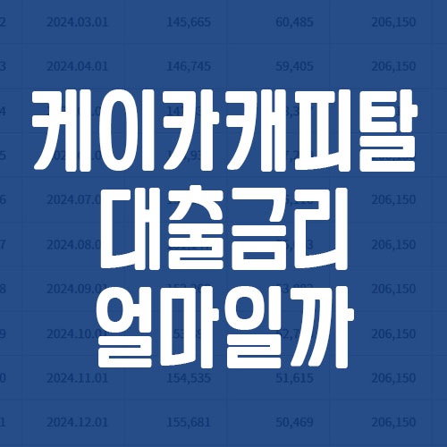케이카캐피탈 대출 금리