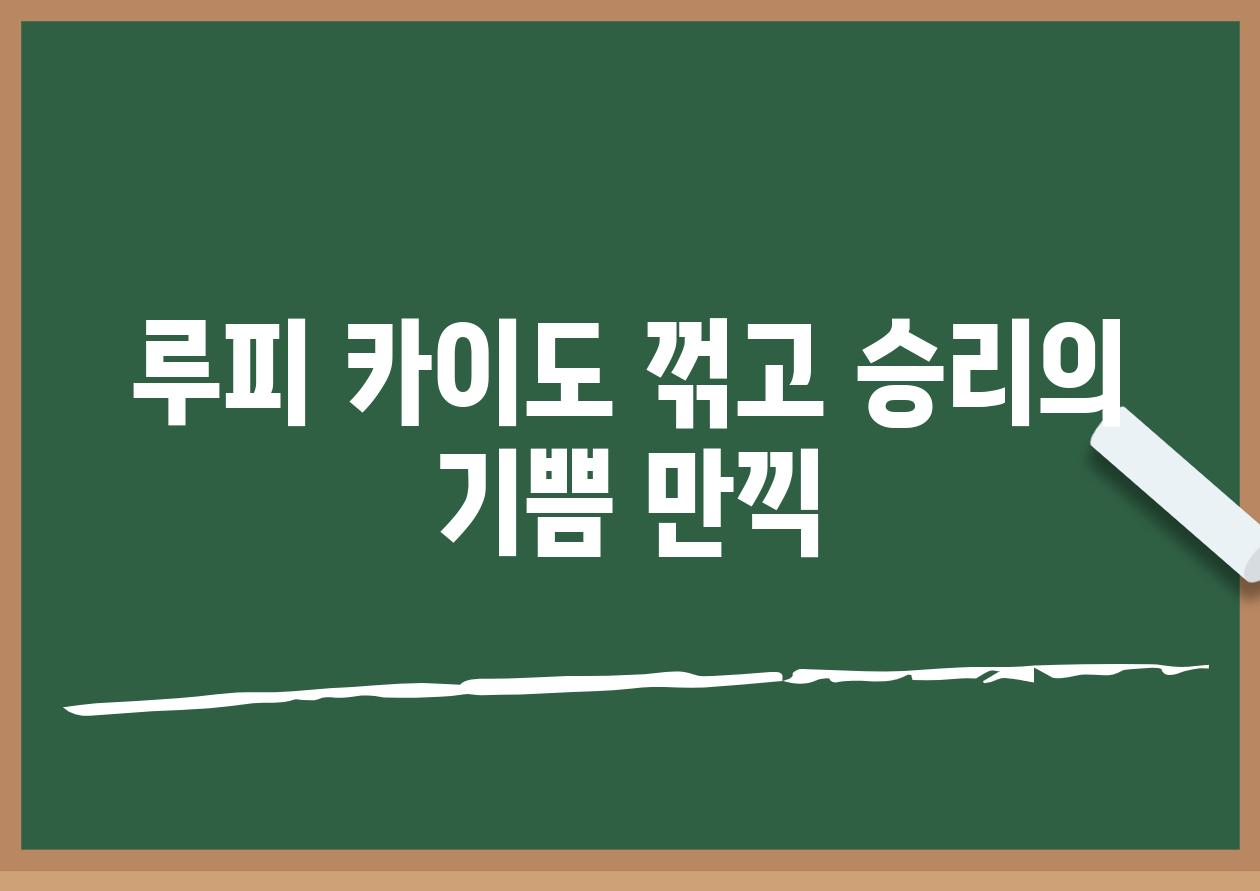 루피 카이도 꺾고 승리의 기쁨 만끽