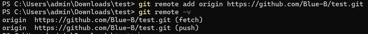 git remote add 명령어 이미지
