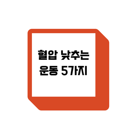  혈압 낮추는 운동 5가지