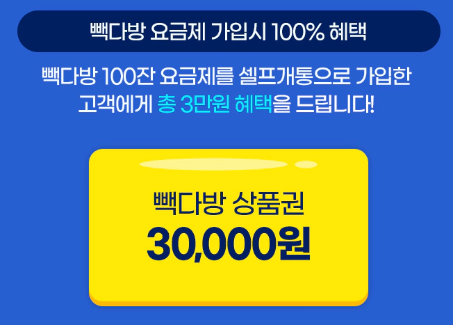 뺵다방 요금제 혜택