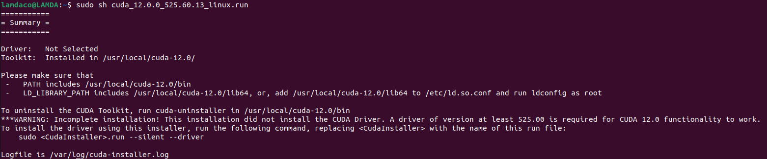 CUDA 설치 성공 !