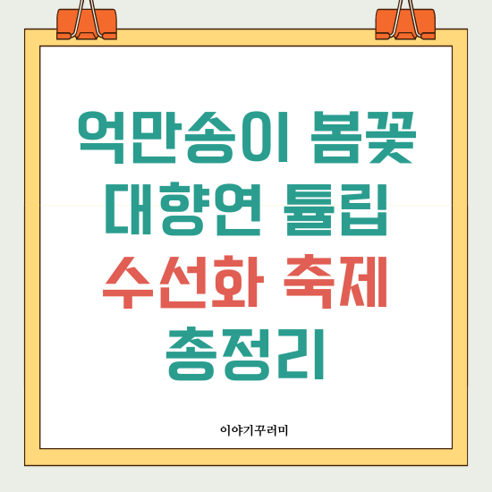 봄꽃대향연 축제 억만송이 튤립 수선화 총정리