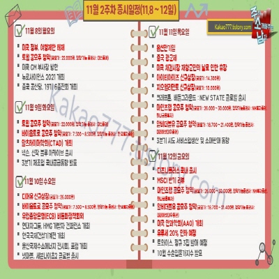  11월 2주 증시일정(옵션만기일 등)