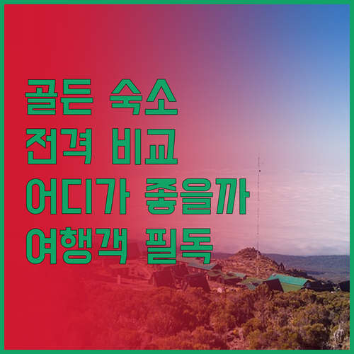 골든 여행객 필독 글레이셔 마운티니어