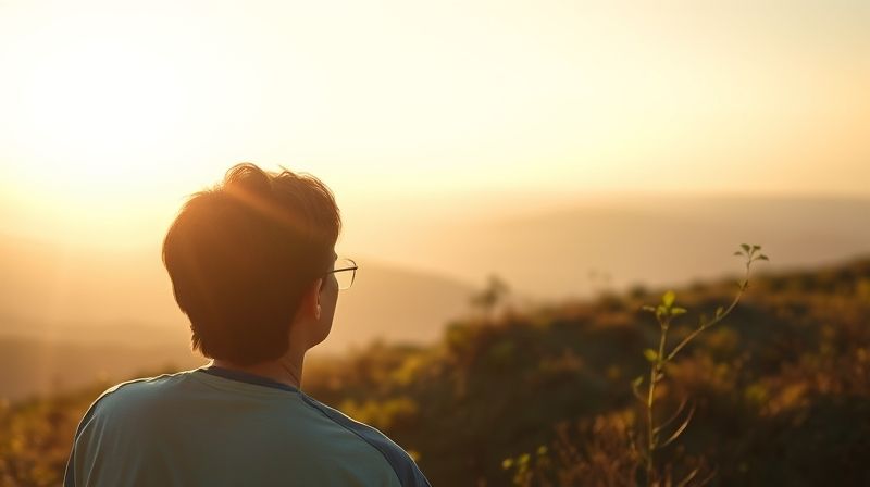 삶의 이유를 찾고 미래의 희망을 바라보는 모습