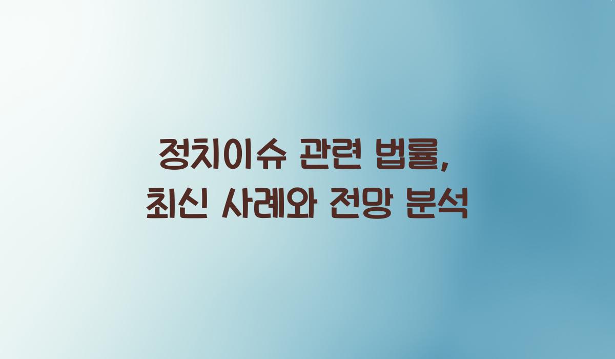 정치이슈 관련 법률