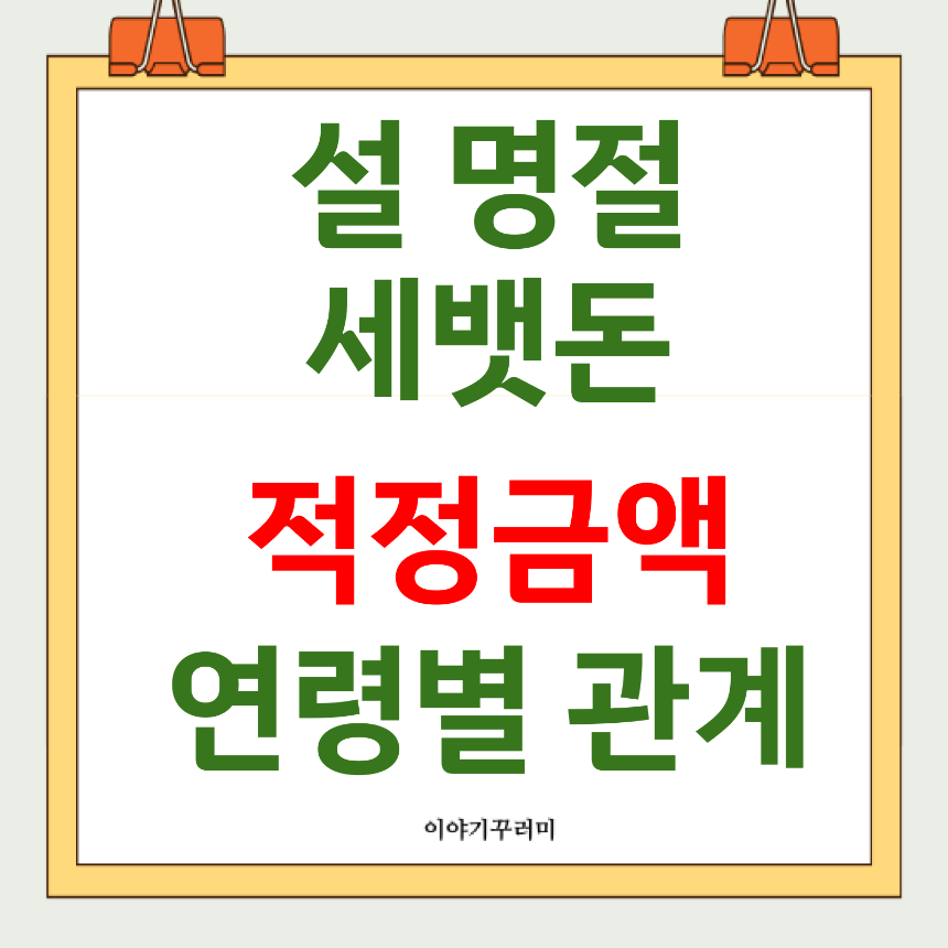2025년 설 명절 세뱃돈 얼마나 해야 적당할까? 연령별 관계별