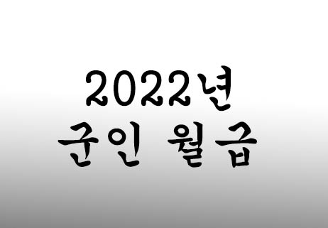 2022년 군인 월급 얼마나 될까?