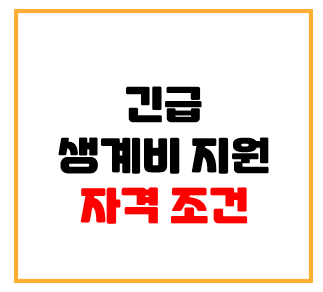  긴급생계비지원 자격 조건(2차 긴급 재난지원금)